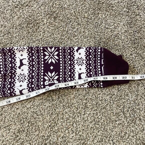 VS PINK Maroon and White Snowflake Thermal Pajamas Small - Picture 6 of 6